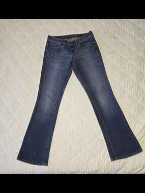 American Rag Cie Curvy Bootcut Women’s Dark Blue Flare Jeans Size 1 Juniors